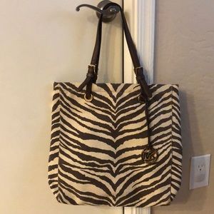 Michael Kors Zebra Print brown canvas/leather